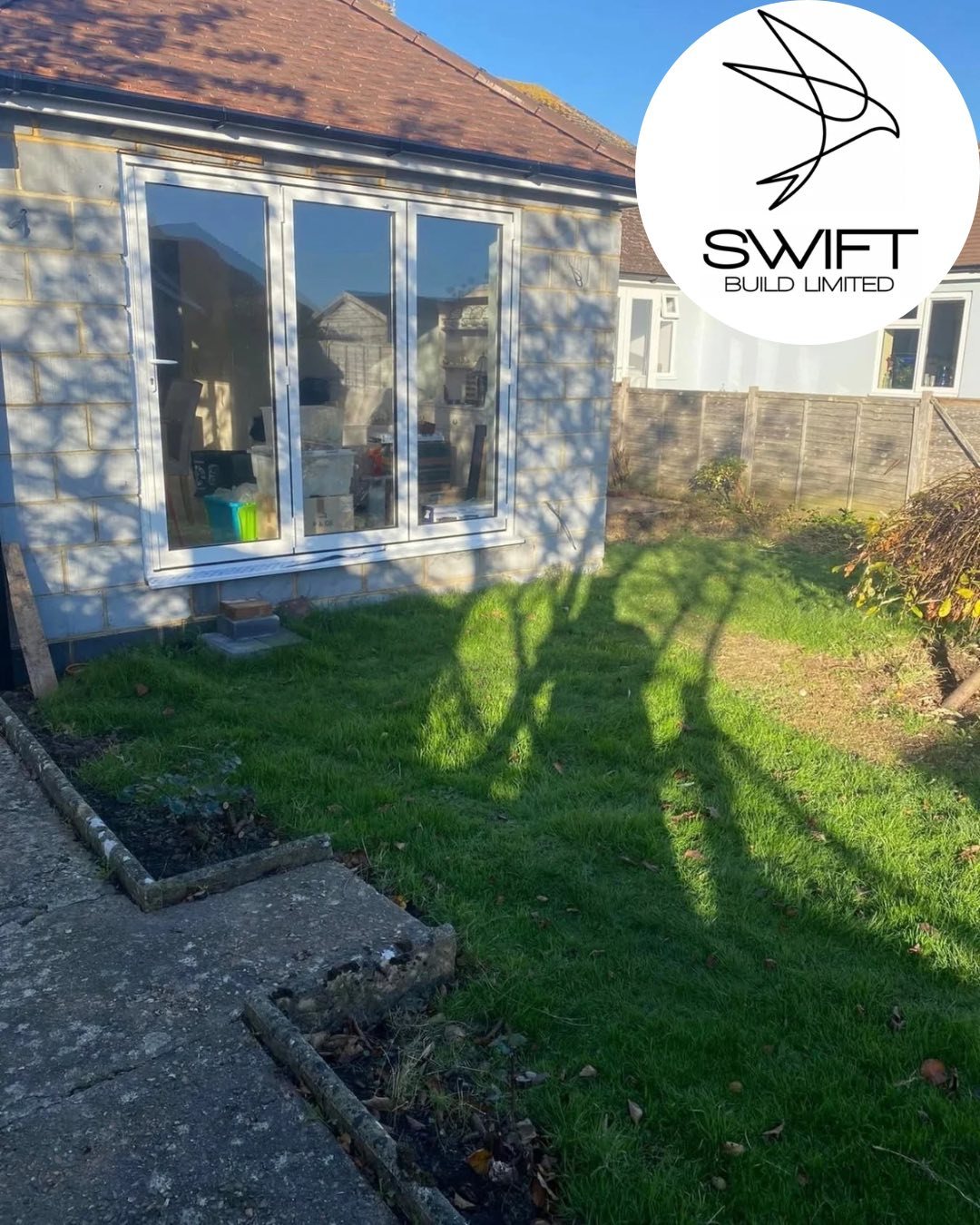 Rendered extension and garden works
